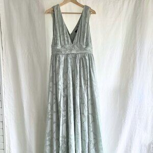 Sweet Sophistication Sage Green Burnout Floral Maxi Dress LuLus NWOT